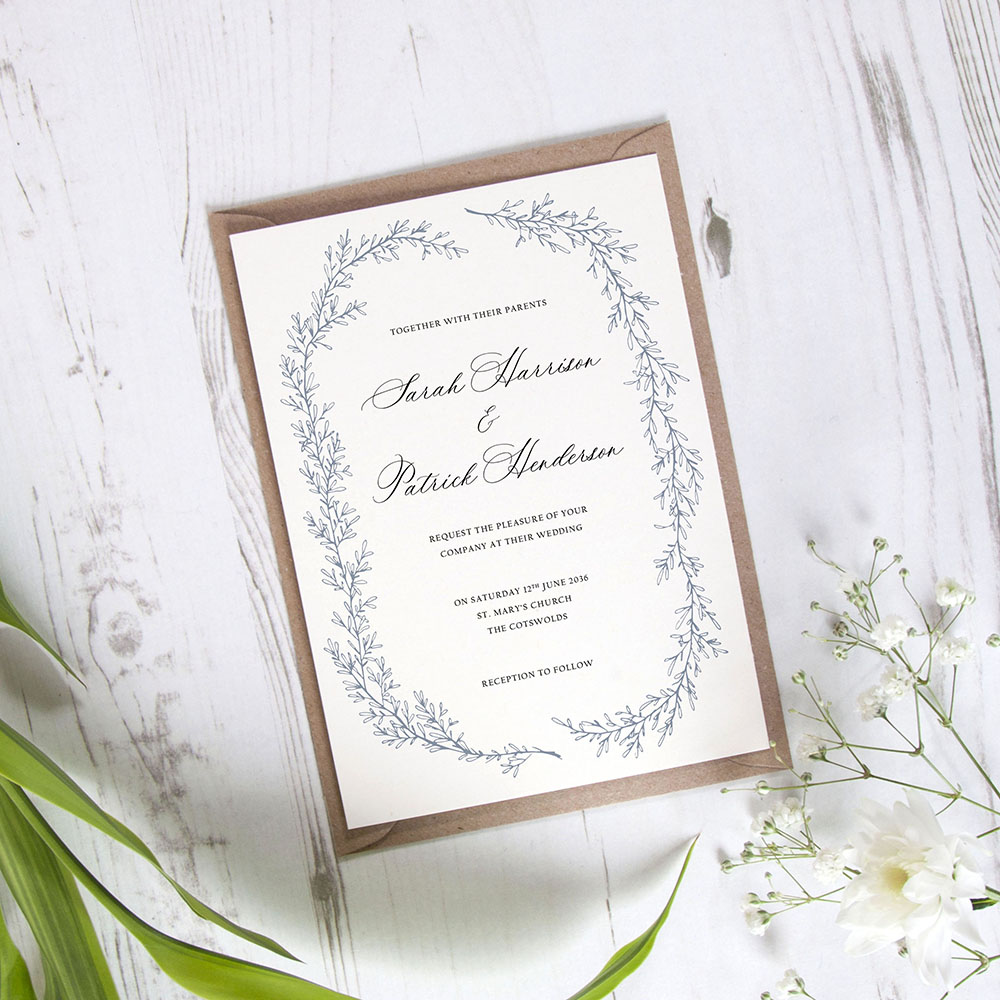'Cotswold Blue' Standard Invite