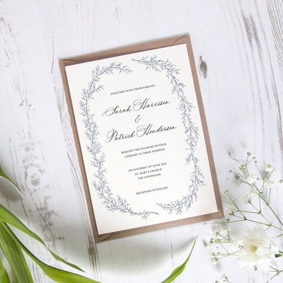 'Cotswold Blue' Standard Invite