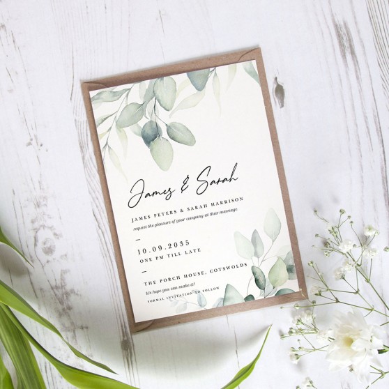 'Dreamy Eucalyptus' Standard Wedding Invitation