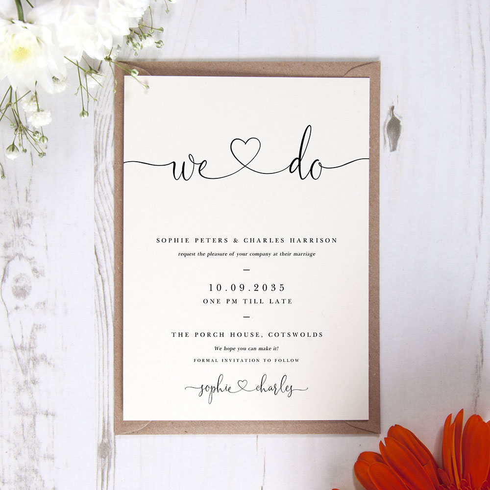'Edward ED01' Standard Wedding Invitation Sample