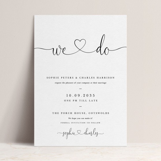 'Edward ED01' Standard Wedding Invitation