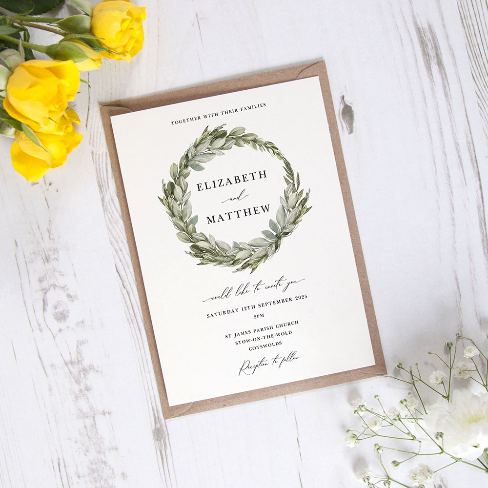 'Elegance' Standard Wedding Invitation Sample