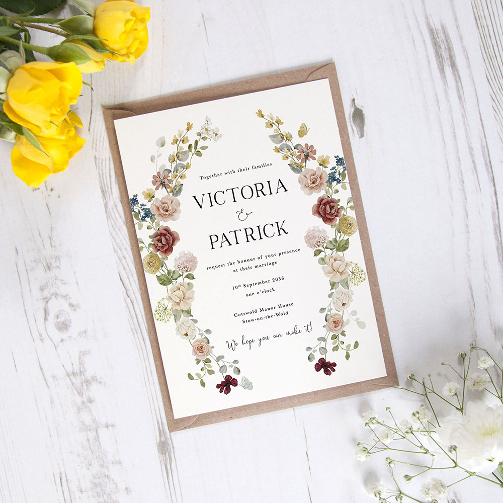 'Floral Symphony' Standard Wedding Invitation