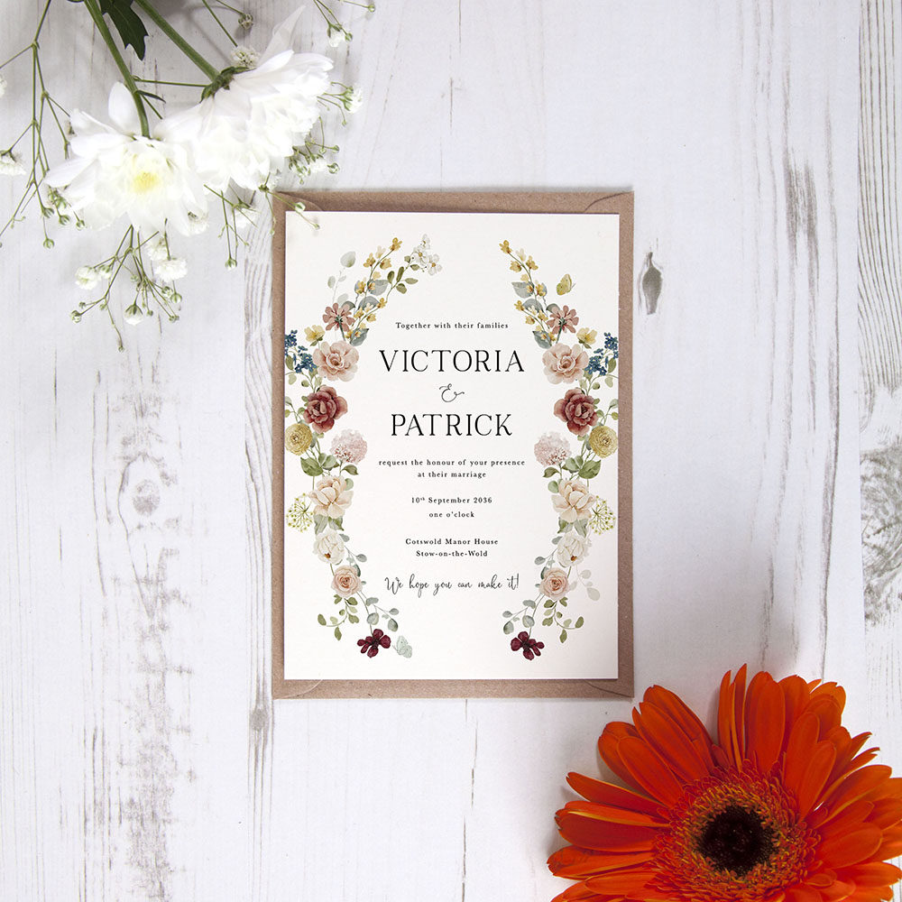 'Floral Symphony' Standard Wedding Invitation