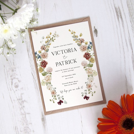 'Floral Symphony' Standard Wedding Invitation