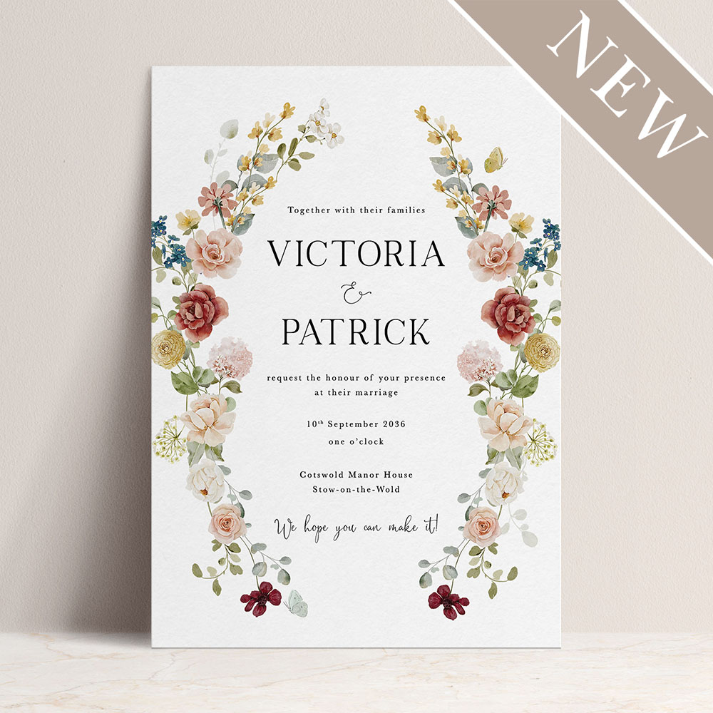'Floral Symphony' Standard Wedding Invitation