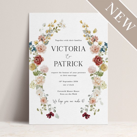 'Floral Symphony' Standard Wedding Invitation