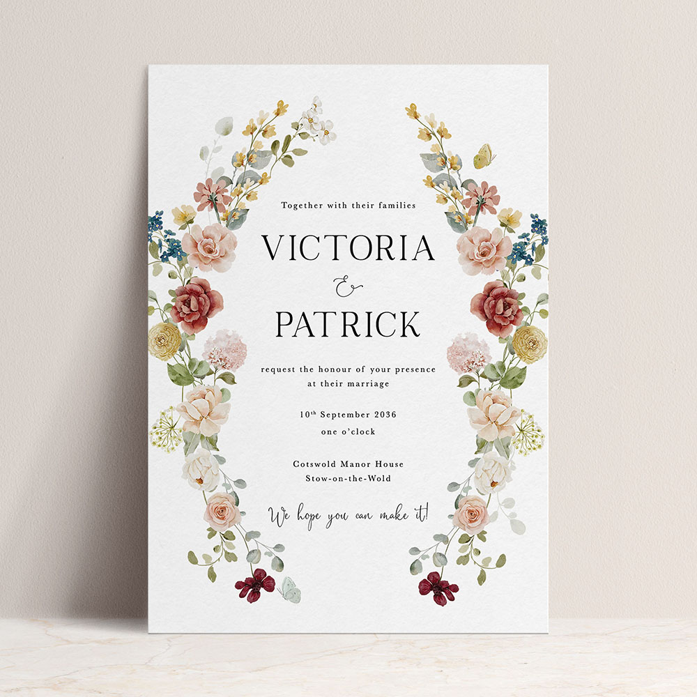 'Floral Symphony' Standard Wedding Invitation