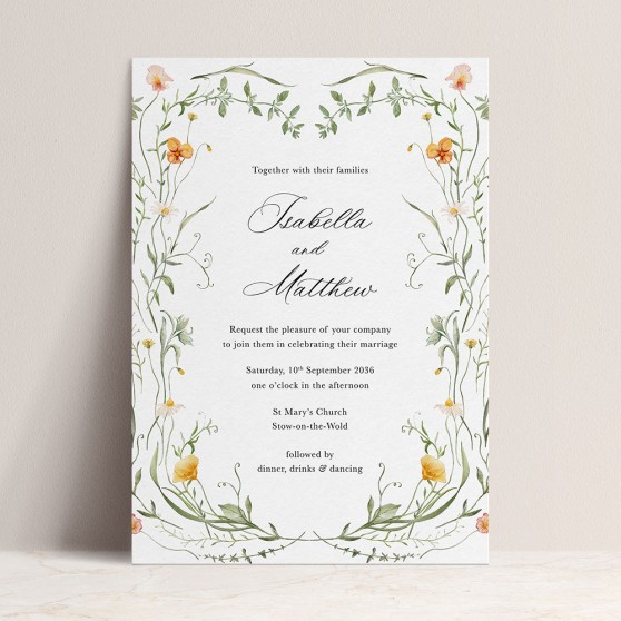 'Golden Meadow' Standard Wedding Invitation