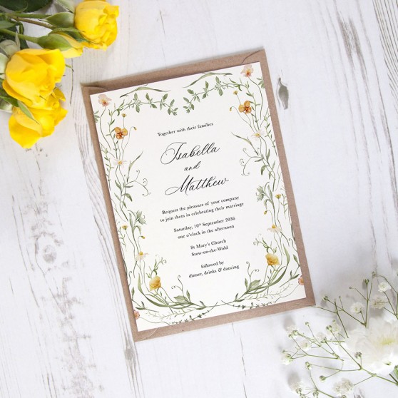 'Golden Meadow' Standard Wedding Invitation