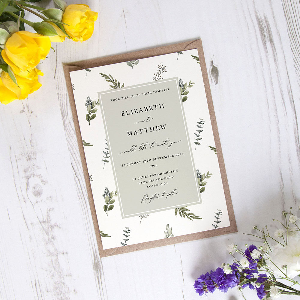 'Kensington' Standard Wedding Invitation Sample