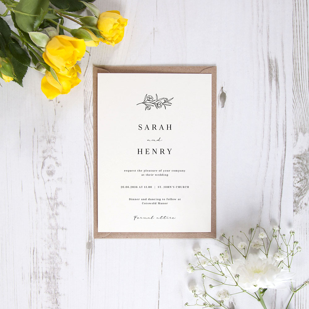 'Quiet Bloom' Standard Wedding Invitation