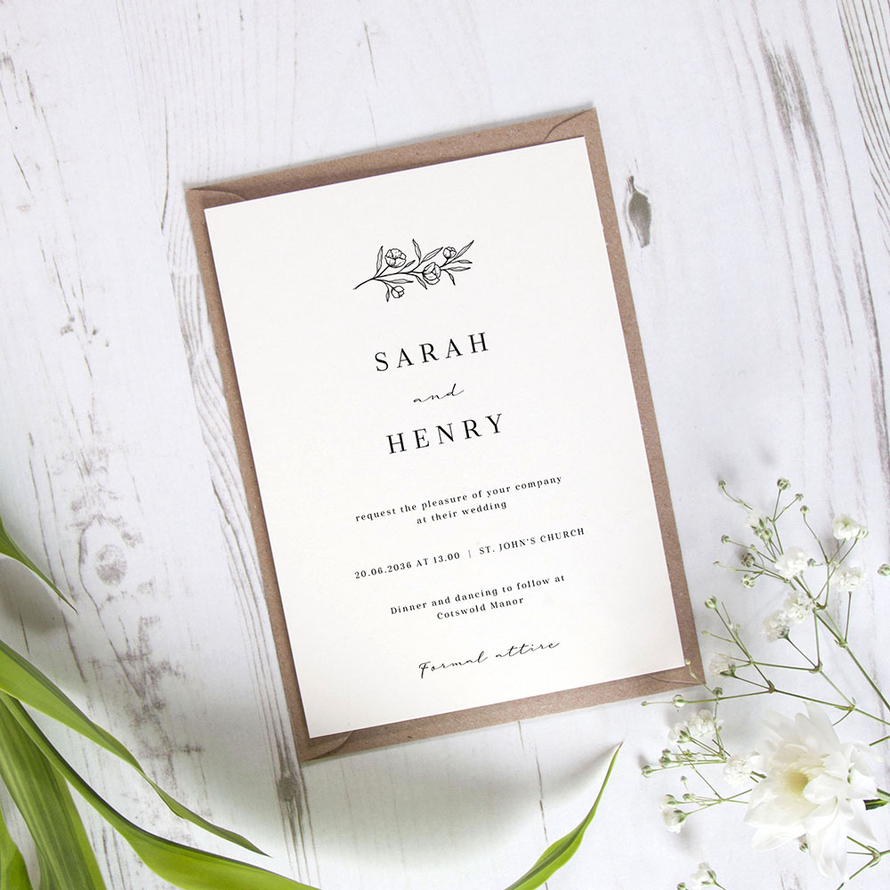 'Quiet Bloom' Standard Wedding Invitation
