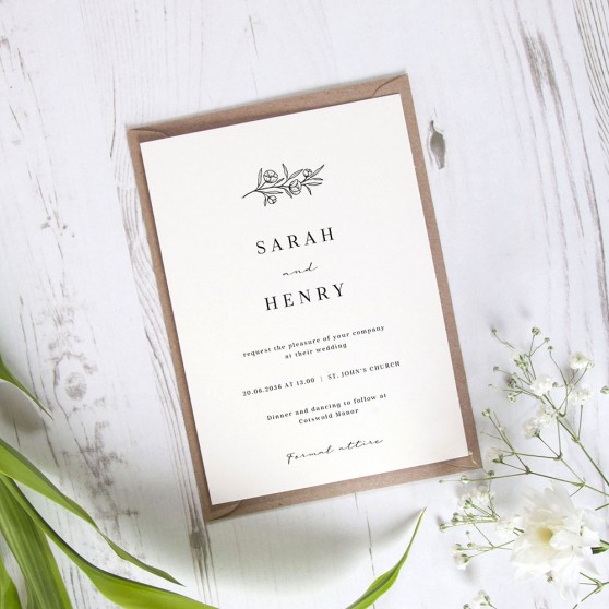 'Quiet Bloom' Standard Wedding Invitation