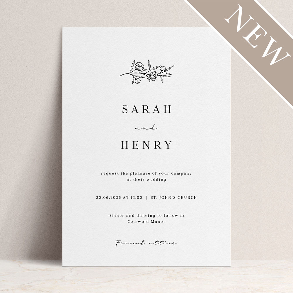 'Quiet Bloom' Standard Wedding Invitation
