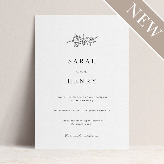 'Quiet Bloom' Standard Wedding Invitation
