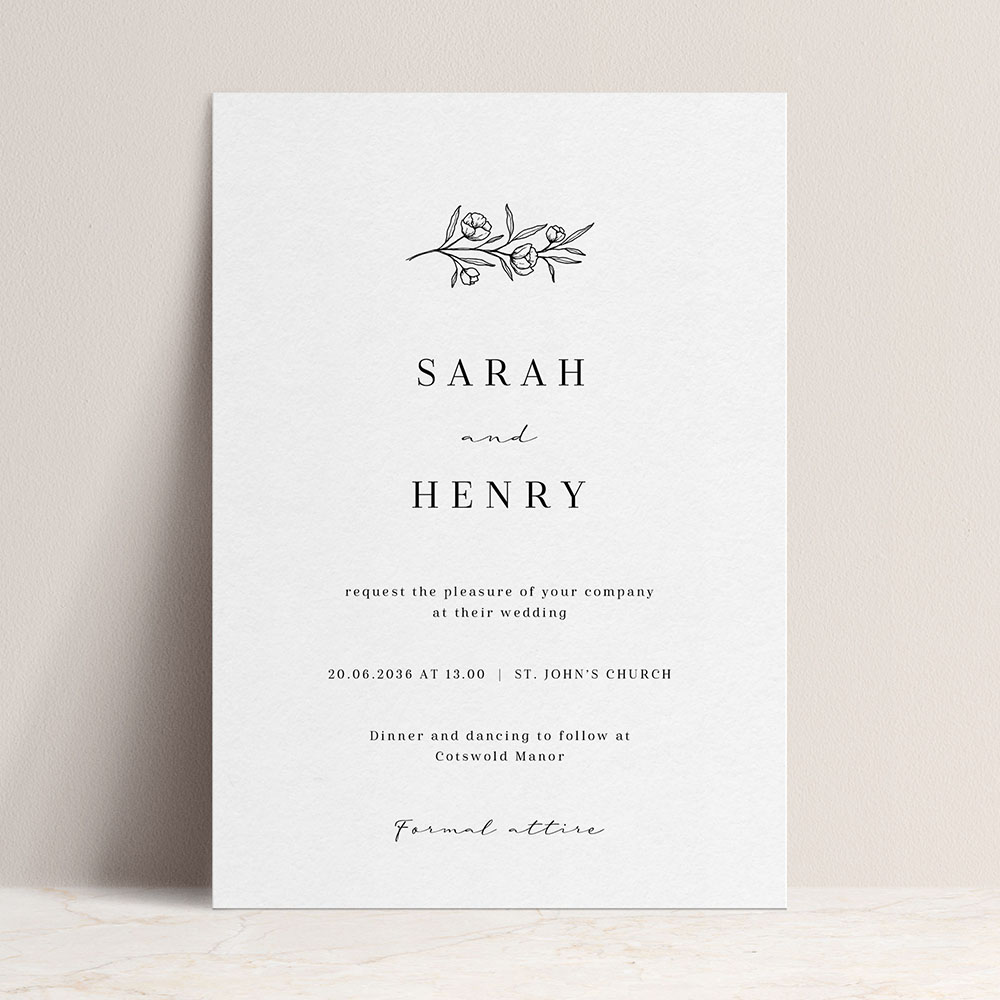 'Quiet Bloom' Standard Wedding Invitation