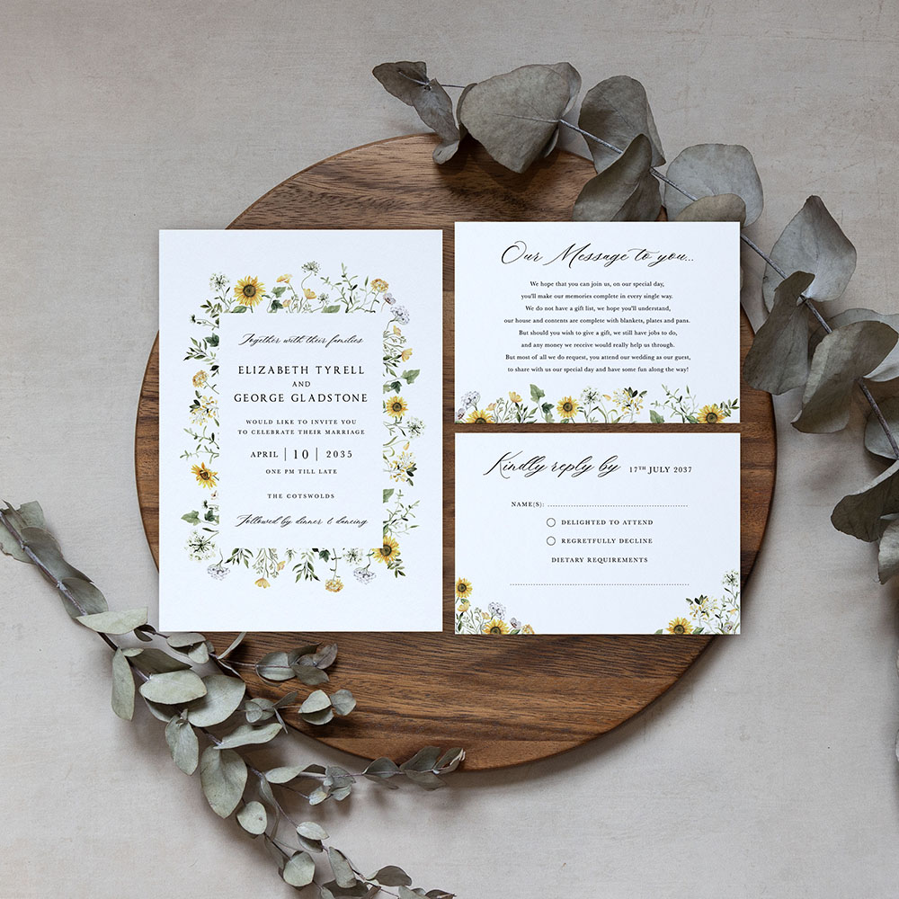 'Sunflower' Standard Invite Sample