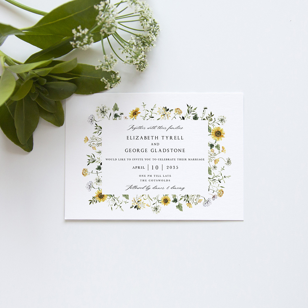 'Sunflower' Standard Invite Sample