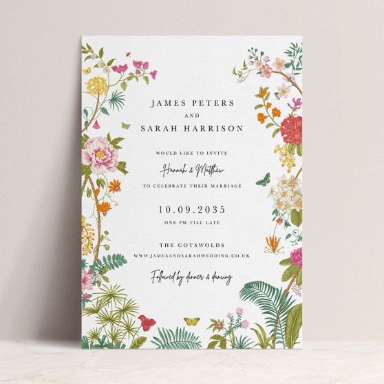 'Vintage Blooms VB10' Standard Wedding Invitation