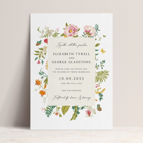 'Vintage Blooms VB11' Standard Wedding Invitation