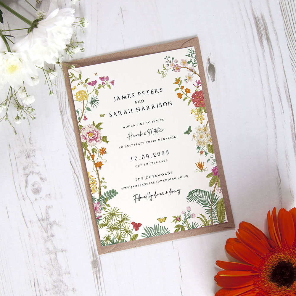 'Vintage Blooms VB10' Standard Wedding Invitation