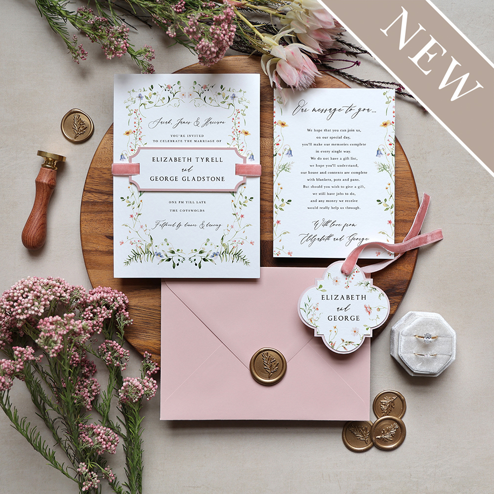 'Vintage Botanical V001' Standard Wedding Invitation