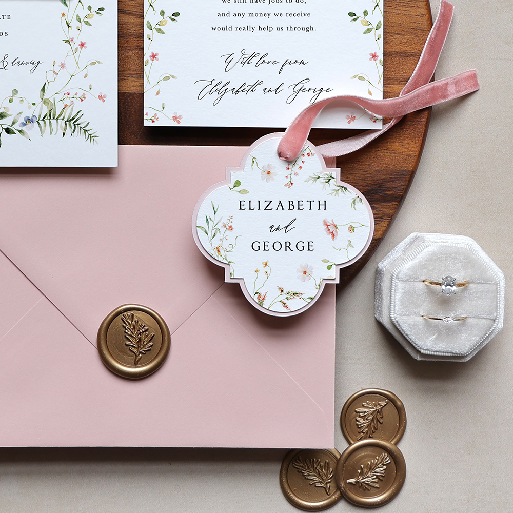 'Vintage Botanical V001' Standard Wedding Invitation