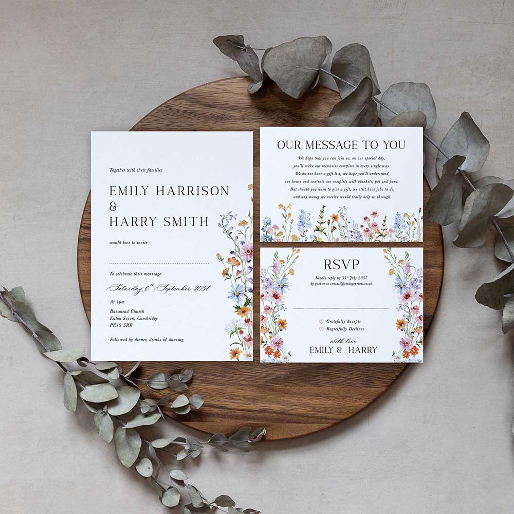 'Wildflower Garden' Standard Wedding Invitation