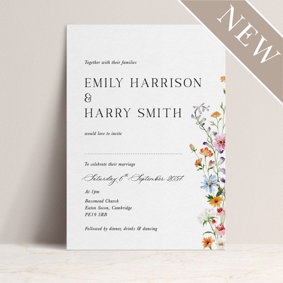 'Wildflower Garden' Standard Wedding Invitation