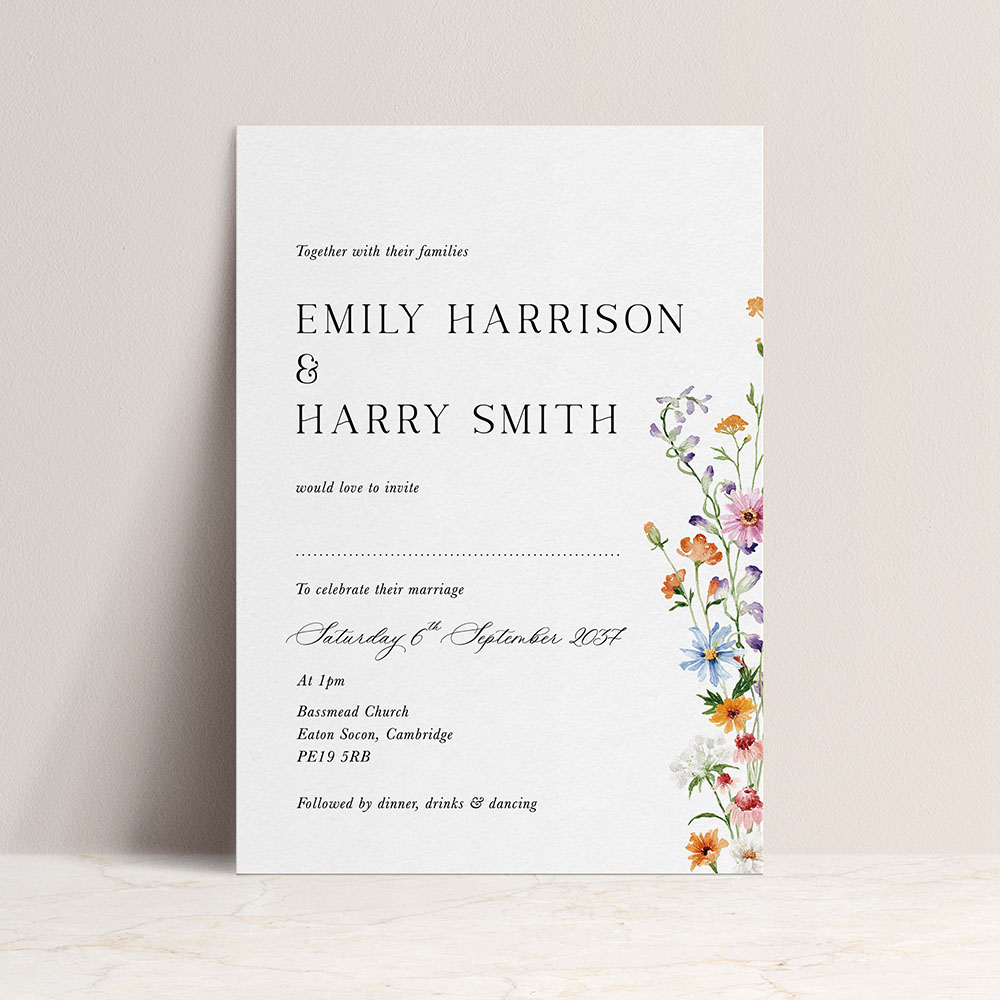 'Wildflower Garden' Standard Wedding Invitation