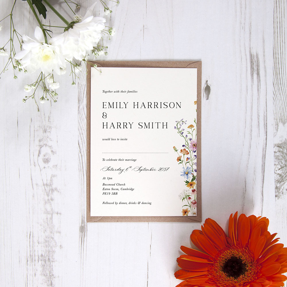 'Wildflower Garden' Standard Wedding Invitation