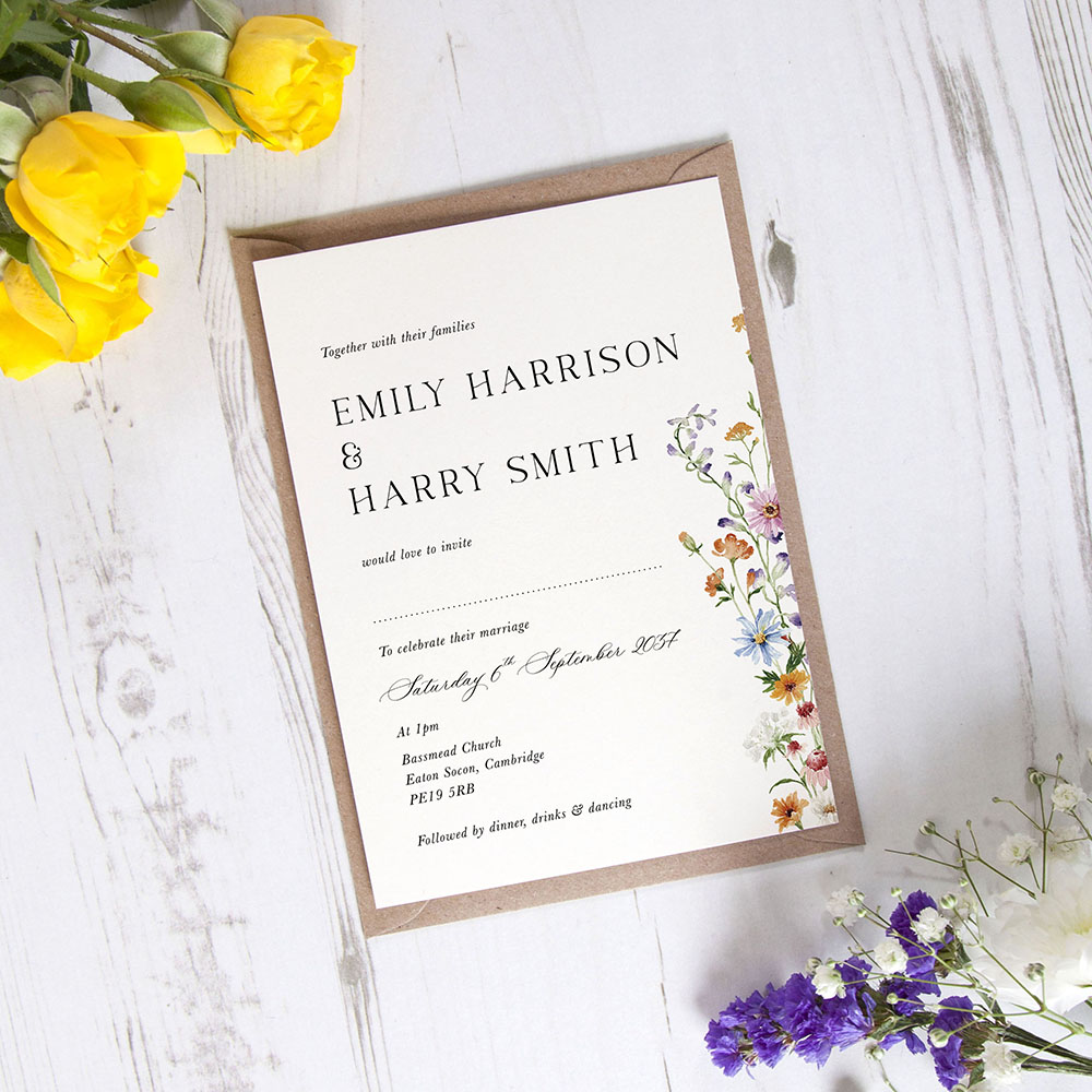 'Wildflower Garden' Standard Wedding Invitation