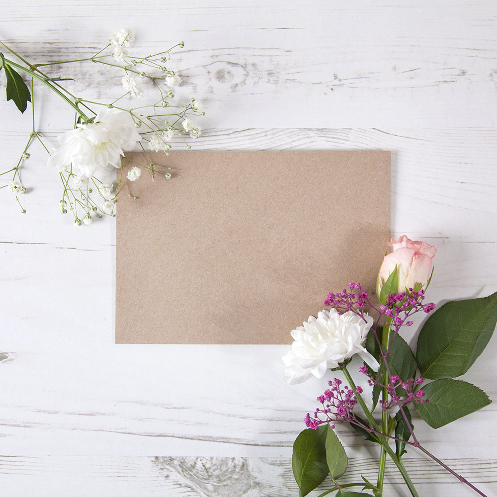 'Eucalyptus White' Standard Wedding Invitation Sample