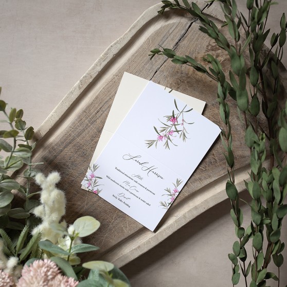 'Pink Botanical' Menu Place Card