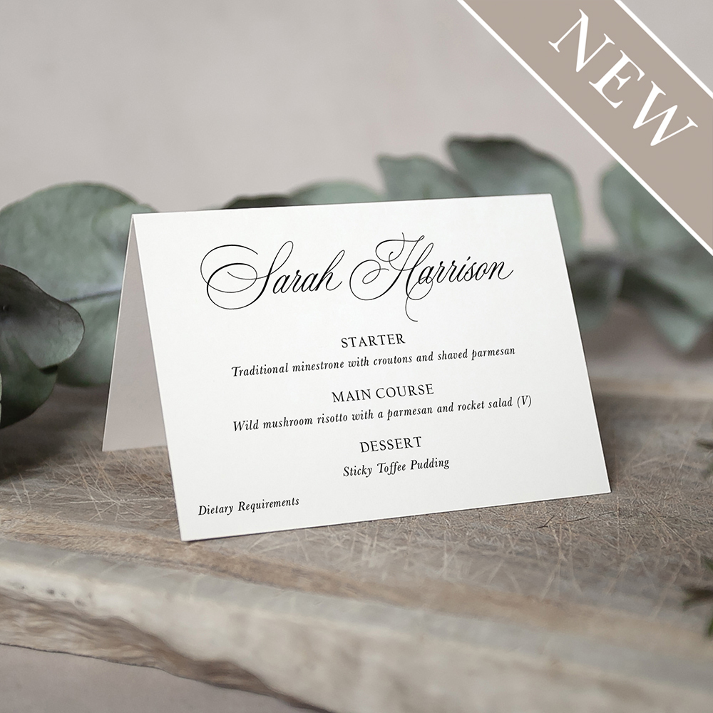 'Broadway' Menu Place Card