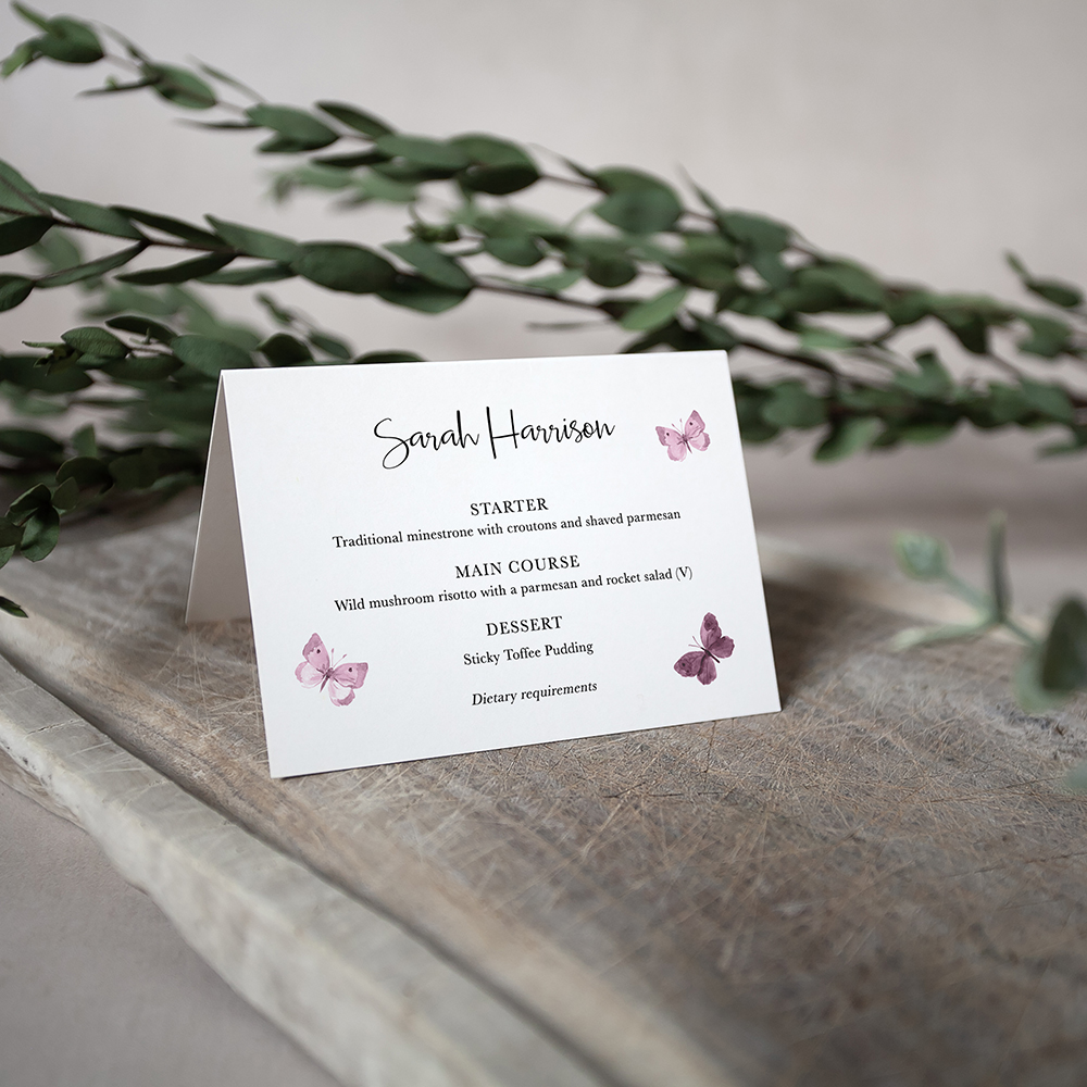 'Butterfly' Menu Place Card