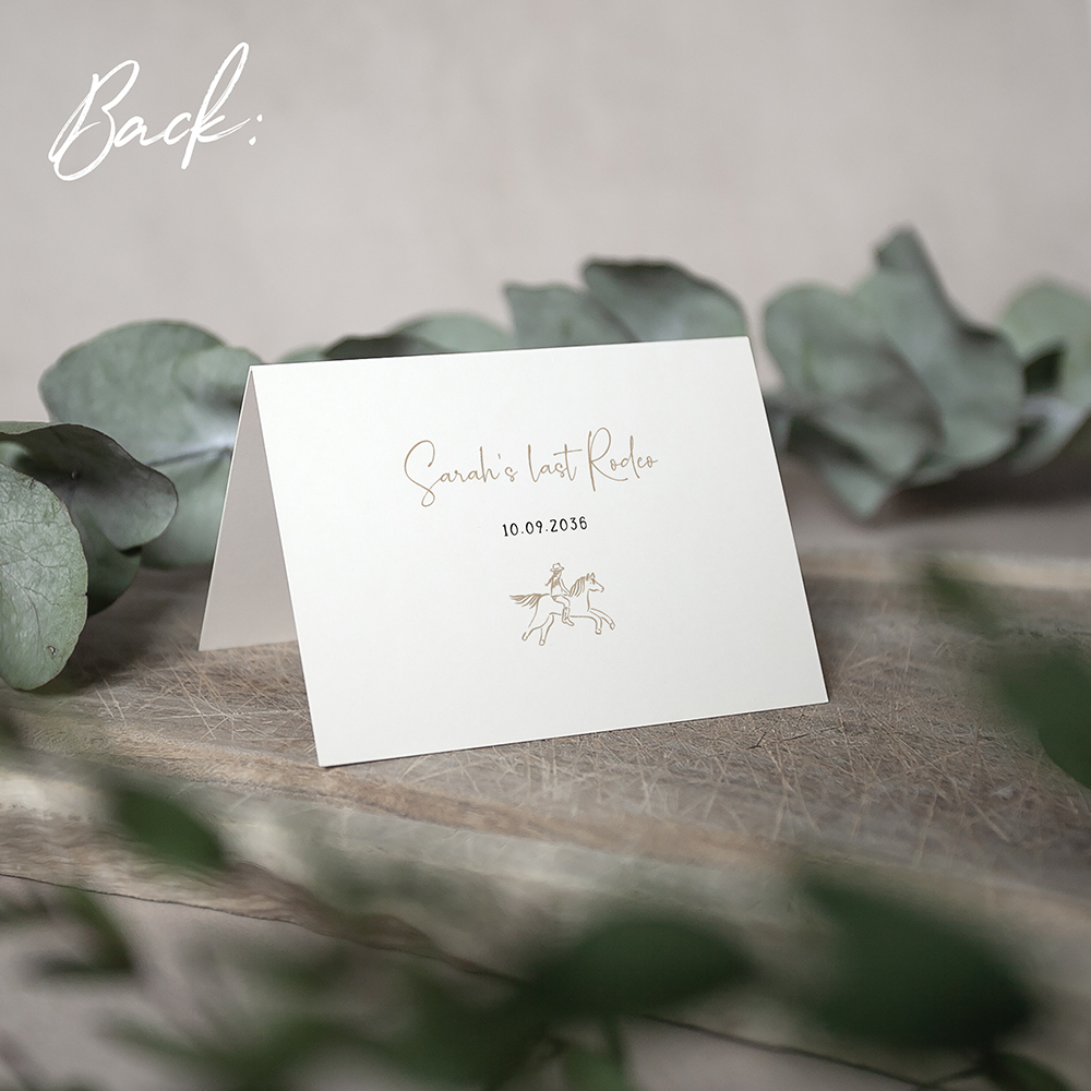 'Country Western' Menu Place Card