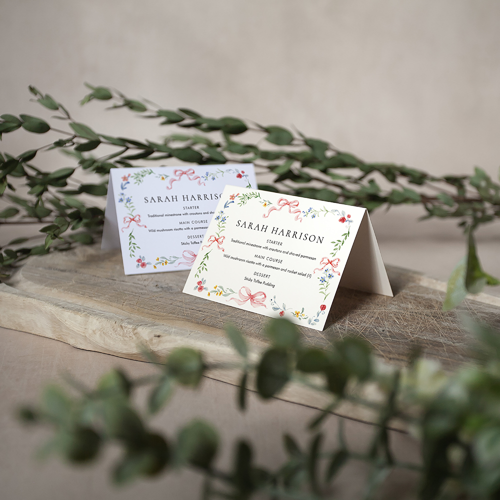 'Love Story LS01' Menu Place Card