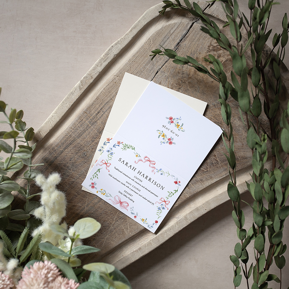 'Love Story LS01' Menu Place Card