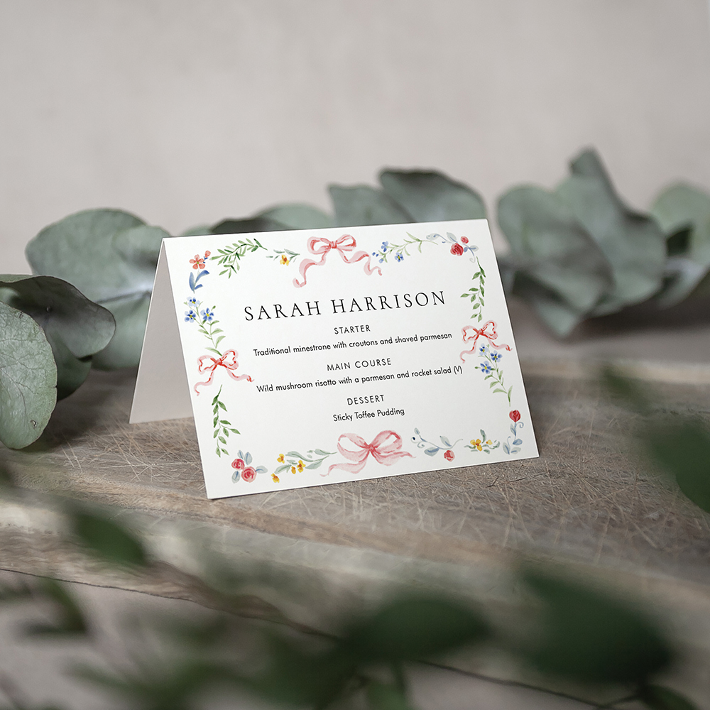 'Love Story LS01' Menu Place Card
