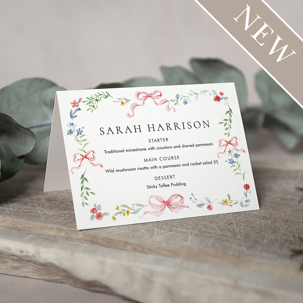 'Love Story LS01' Menu Place Card