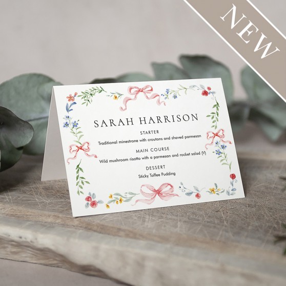 'Love Story LS01' Menu Place Card