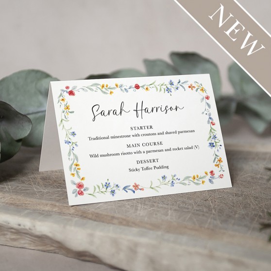 'Love Story' Menu Place Card