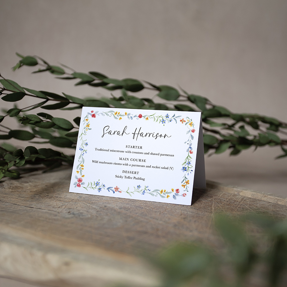 'Love Story' Menu Place Card