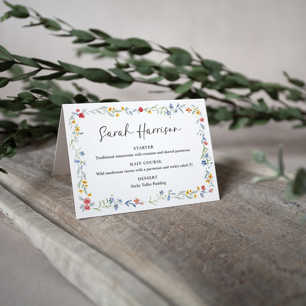 'Love Story' Menu Place Card