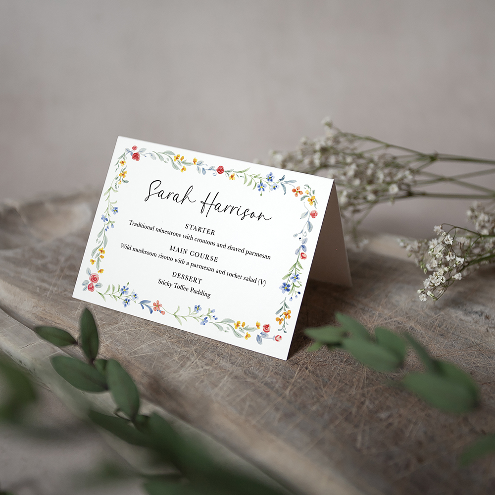 'Love Story' Menu Place Card