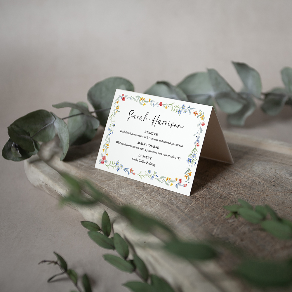 'Love Story' Menu Place Card
