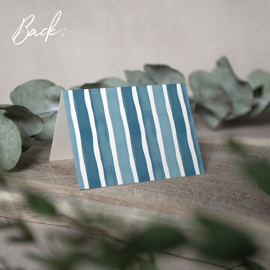 'Stripes - Blue Multi' Menu Place Card