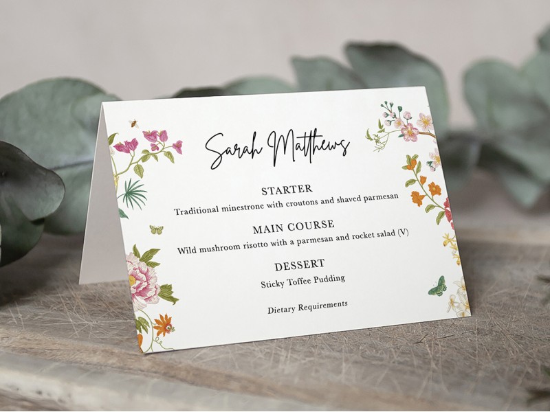 Menu Place Cards for Weddings: The Perfect Finishing Touch